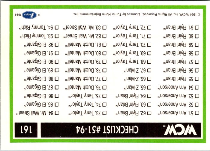 161 CHECKLIST