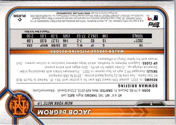 7 JACOB deGROM