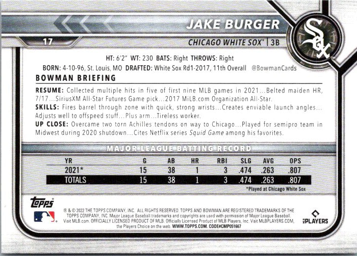 17 JAKE BURGER