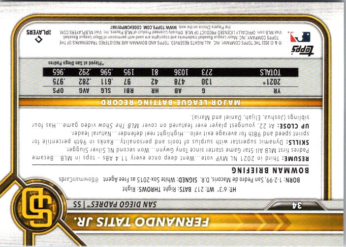 34 FERNANDO TATIS JR.