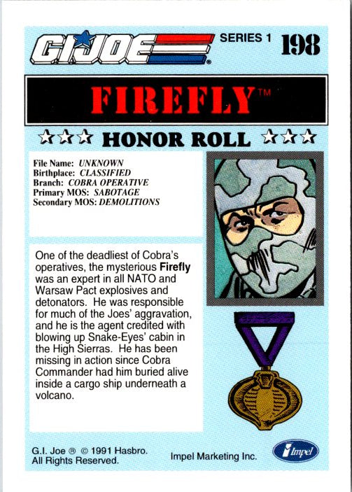 198 FIREFLY - HONOR ROLL