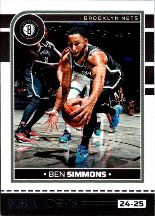 Ben Simmons trading card featuring him in action with the Brooklyn Nets during a game