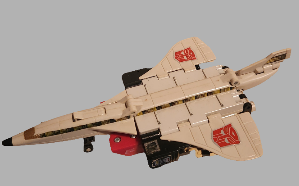 Silverbolt Transformers collectible figure in jet mode with detailed wings and Autobot insignia