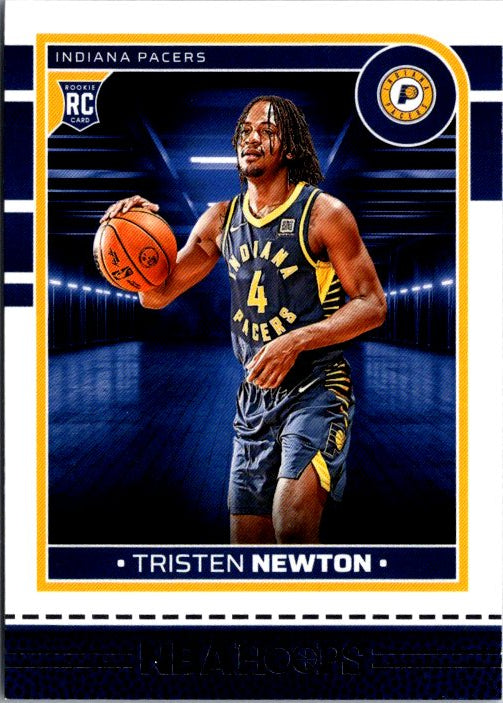 PANINI Tristen Newton rookie card featuring him in Indiana Pacers uniform with a basketball